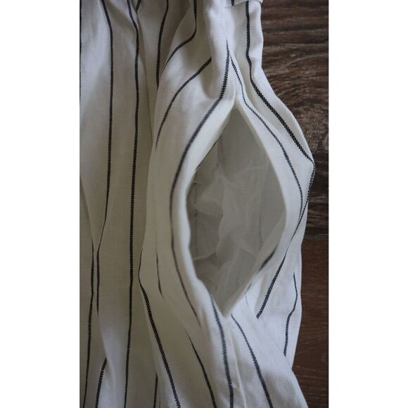 Derek Lam 10 Crosby Women Sz 12 Ivory Maya Pinstripe Twist-Front Maxi Dress - Picture 10 of 14